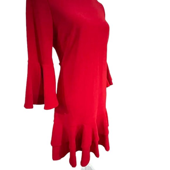 Boston Proper Beyond Travel Flare  Double Ruffled Party Cocktail Dr… - Picture 3 of 16